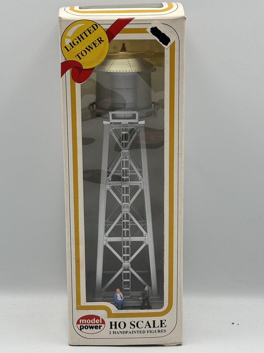 Model Power 630 HO Flashing Water Tower W/ 2 Handpainted Figures