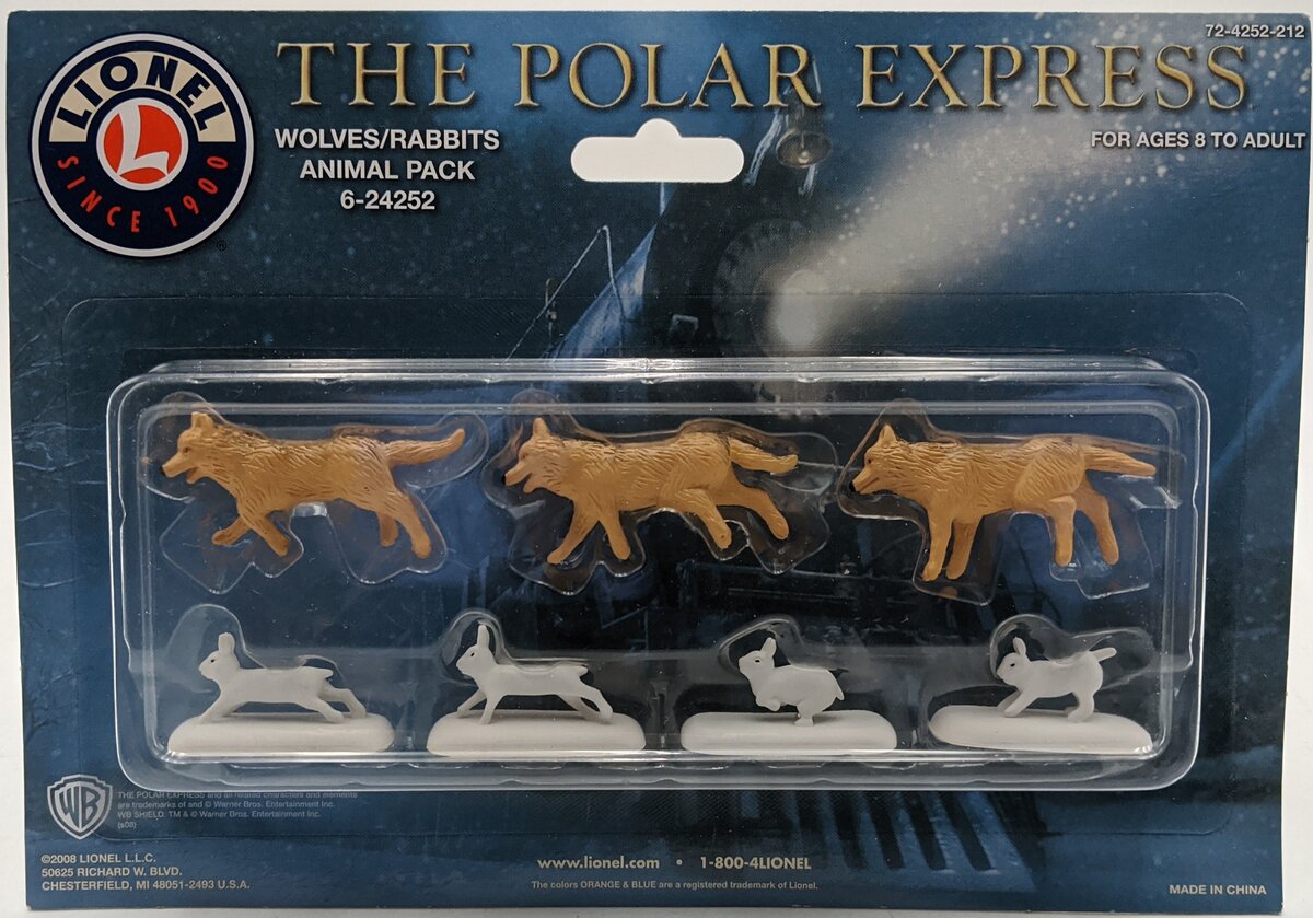 Lionel 6-24252 O Scale The Polar Express Wolves and Rabbits Animal (Pack of 7)