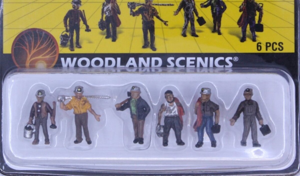 Woodland Scenics A1933 HO Scenic Accents Miner Figures (Set of 6)