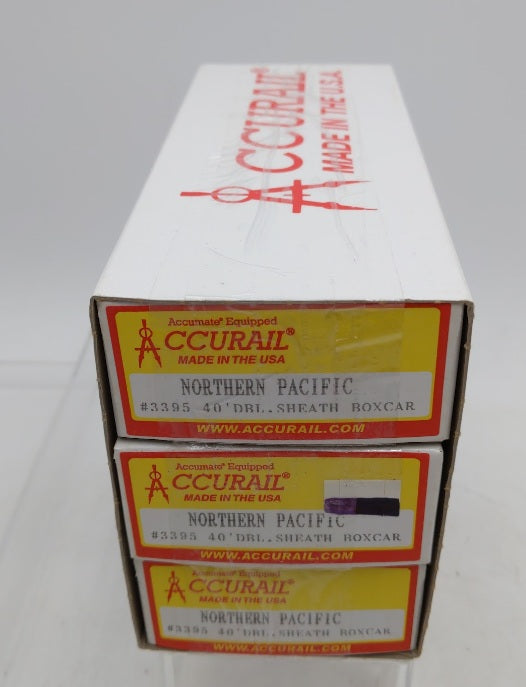 Accurail 3395 HO 40' Dbl Sheat Boxcar Northern Pacific Kit (Set of 3)