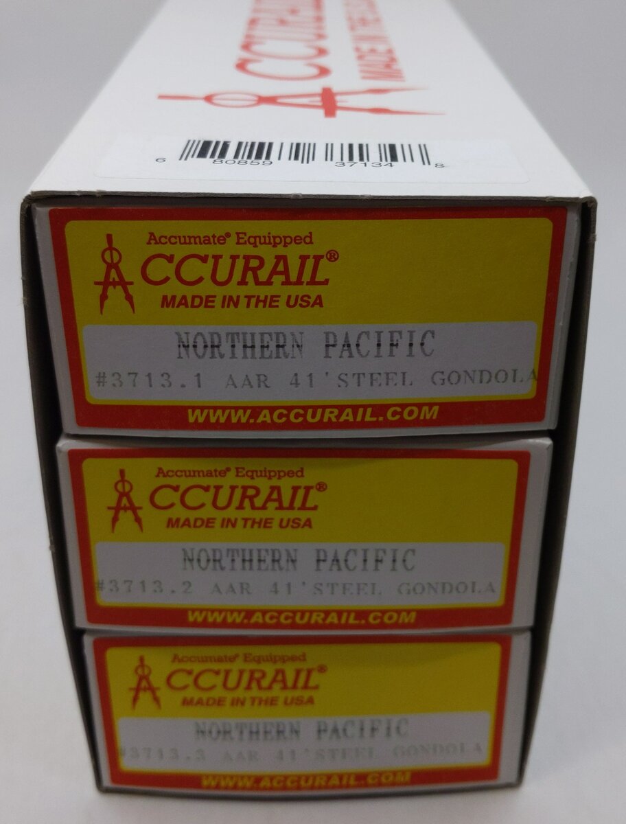 Accurail 37134 HO Northern Pacific 41' AAR Steel Gondolas NP 3/Pk