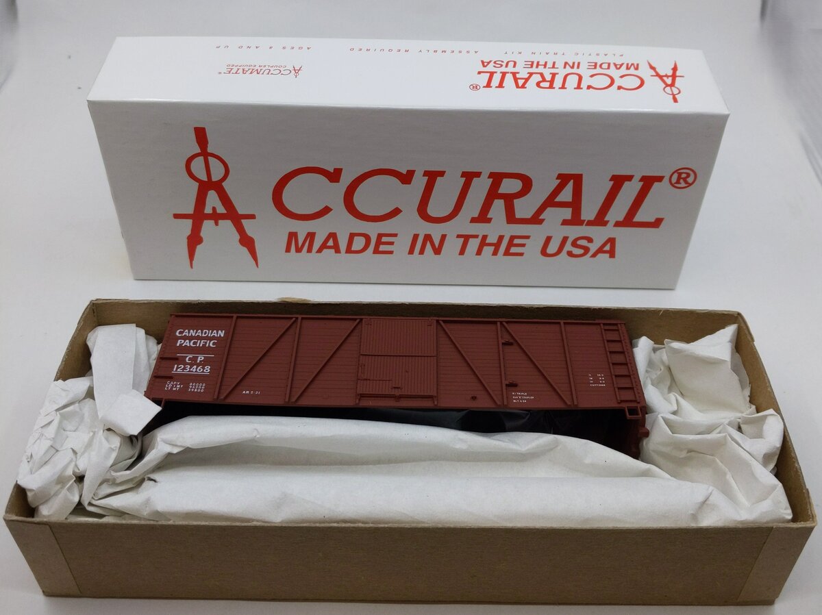 Accurail 7013 HO Canadian Pacific 40' O. B. Boxcar # 123468 Kit