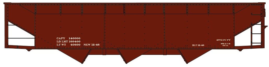 Accurail 7599 HO Data Only Oxide AAR 70-Ton Offset-Side 3-Bay Hopper
