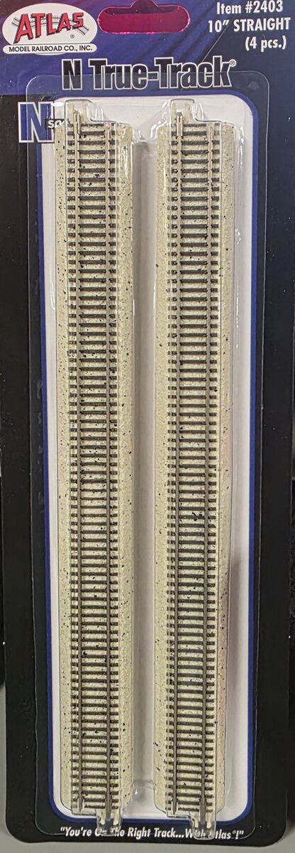 Atlas 2403 N Code 65 Nickel Silver 10" Straight True-Track (Pack of 4)