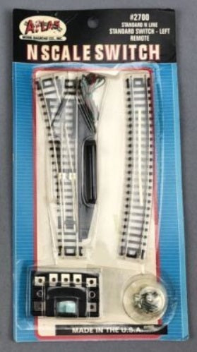 Atlas 2700 N Code 80 Nickel Silver Remote Left #4 Standard Switch Turnout