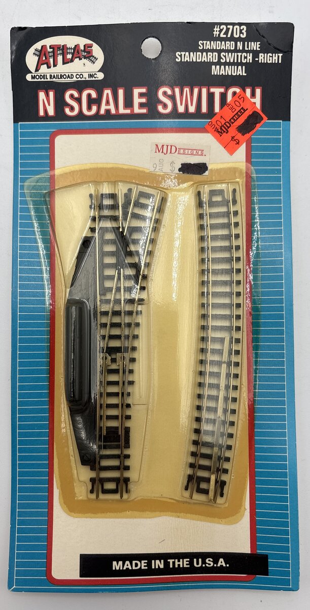 Atlas 2703 N Code 80 Nickel Silver Manual Right Hand #4 Switch Turnout