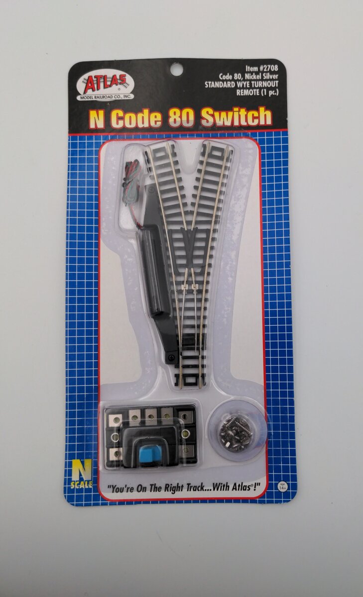 Atlas 2708 N Code 80 Nickel Silver Standard Remote Wye Switch Turnout