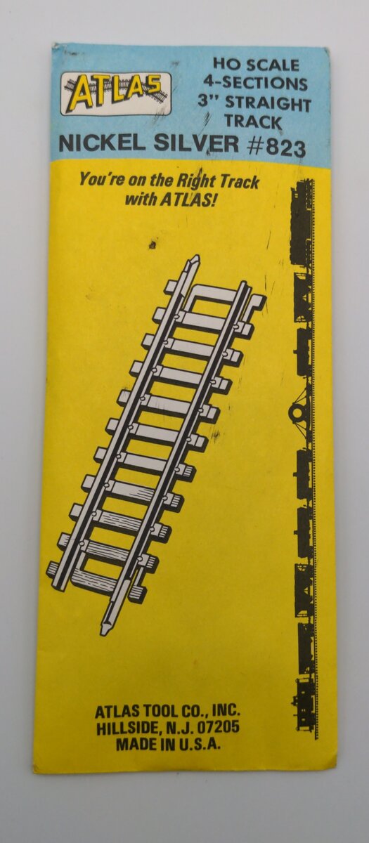Atlas 0823 HO Code 100 Nickel Silver 3" Straight Snap Track (Pack of 4)