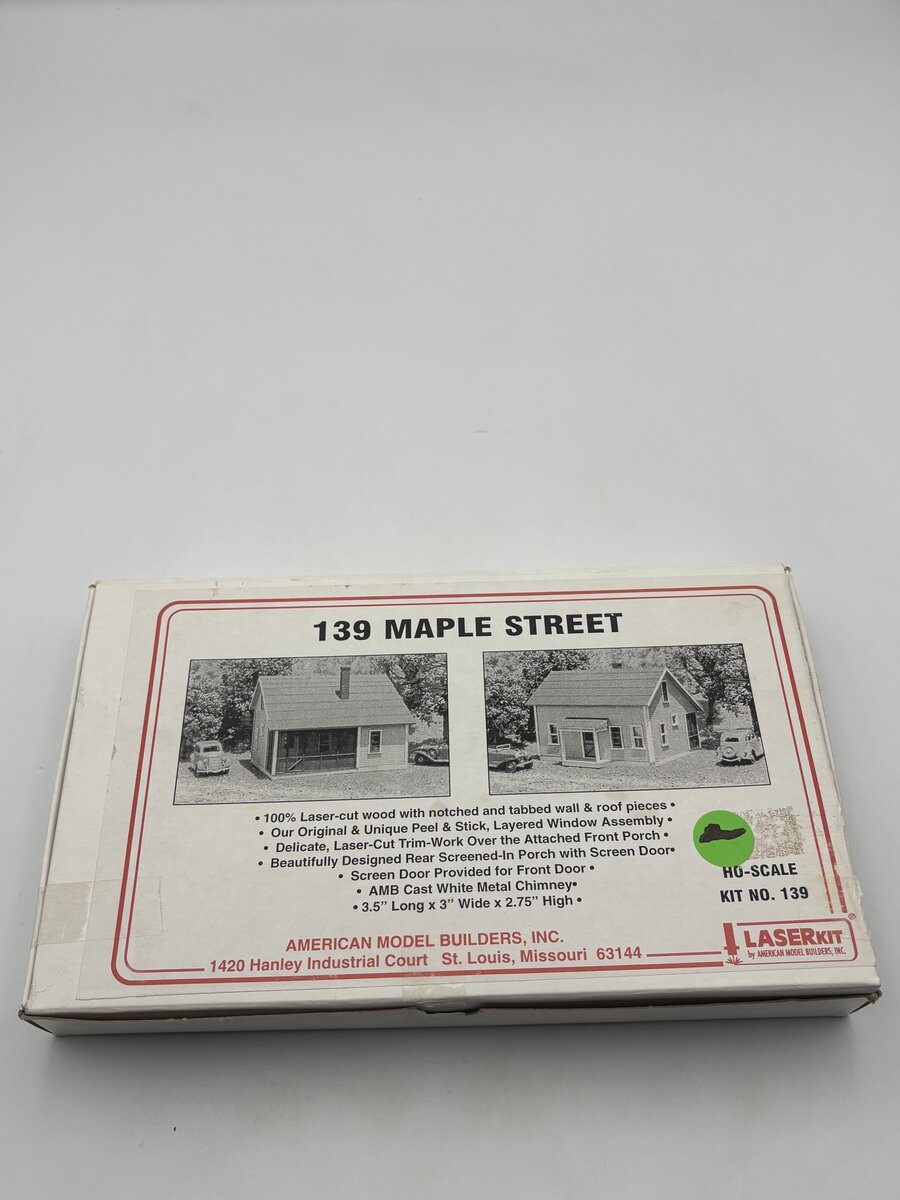 American Model Builders 139 HO Scale Laser Art Maple Street 1.5 Story House Kit
