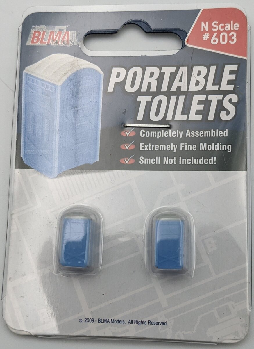 BLMA Models 603 N Scale Portible Toilet/Assembled (Pack of 2)