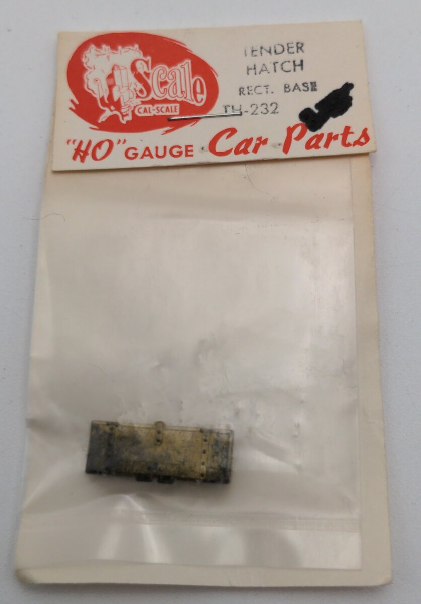 Cal Scale 190-232 HO Tender Water Hatch (Brass Casting) Rectangular