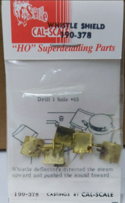 Cal Scale 190-378 HO Whistle Shield for Steam Loco Brass Casting