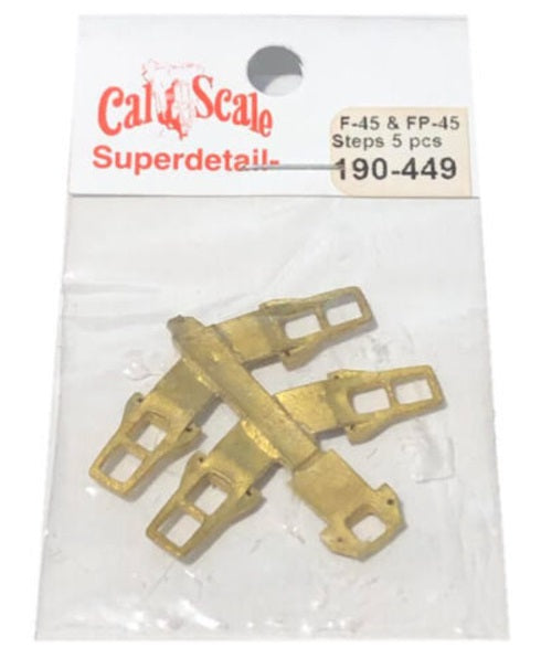 Cal Scale 190-449 HO Diesel Steps for F45 & FP45 Brass (Pack of 5)