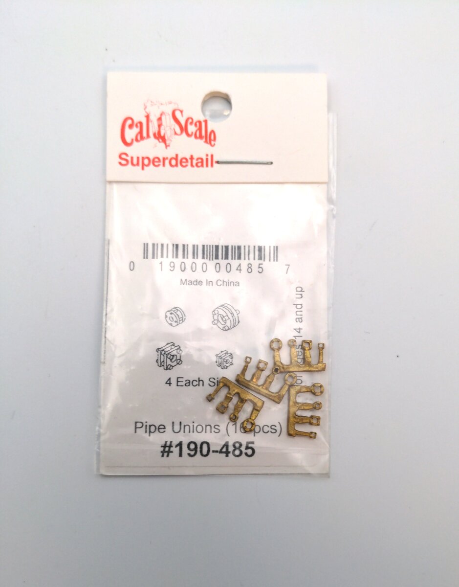 Cal Scale 190-485 HO Steam Loco Square/Round Piping Unions (Pack of 16)