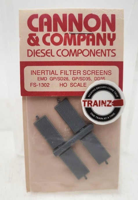 Cannon 1302 HO Scale Inertial Filler EMD Screens 35 Line GP/SD/DD (Pack of 4)