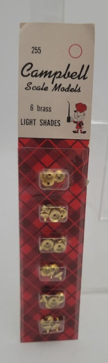 Campbell Scale Models 255 HO Scale Unpainted Brass Light Shades (Pack of 6)