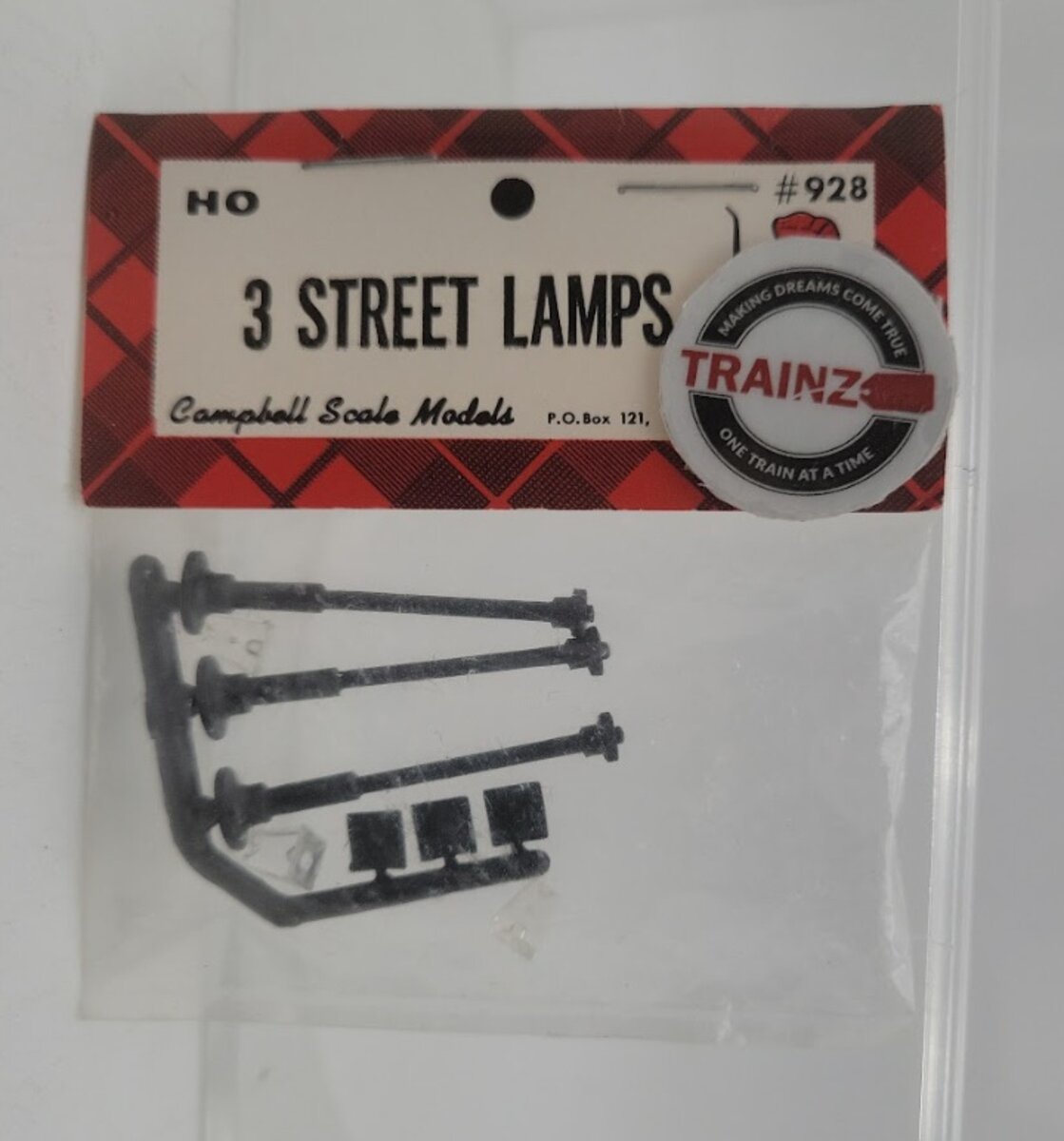 Campbell Scale Models 928 HO Scale Nonoperating Street Lamp w/Glass (Pack of 3)