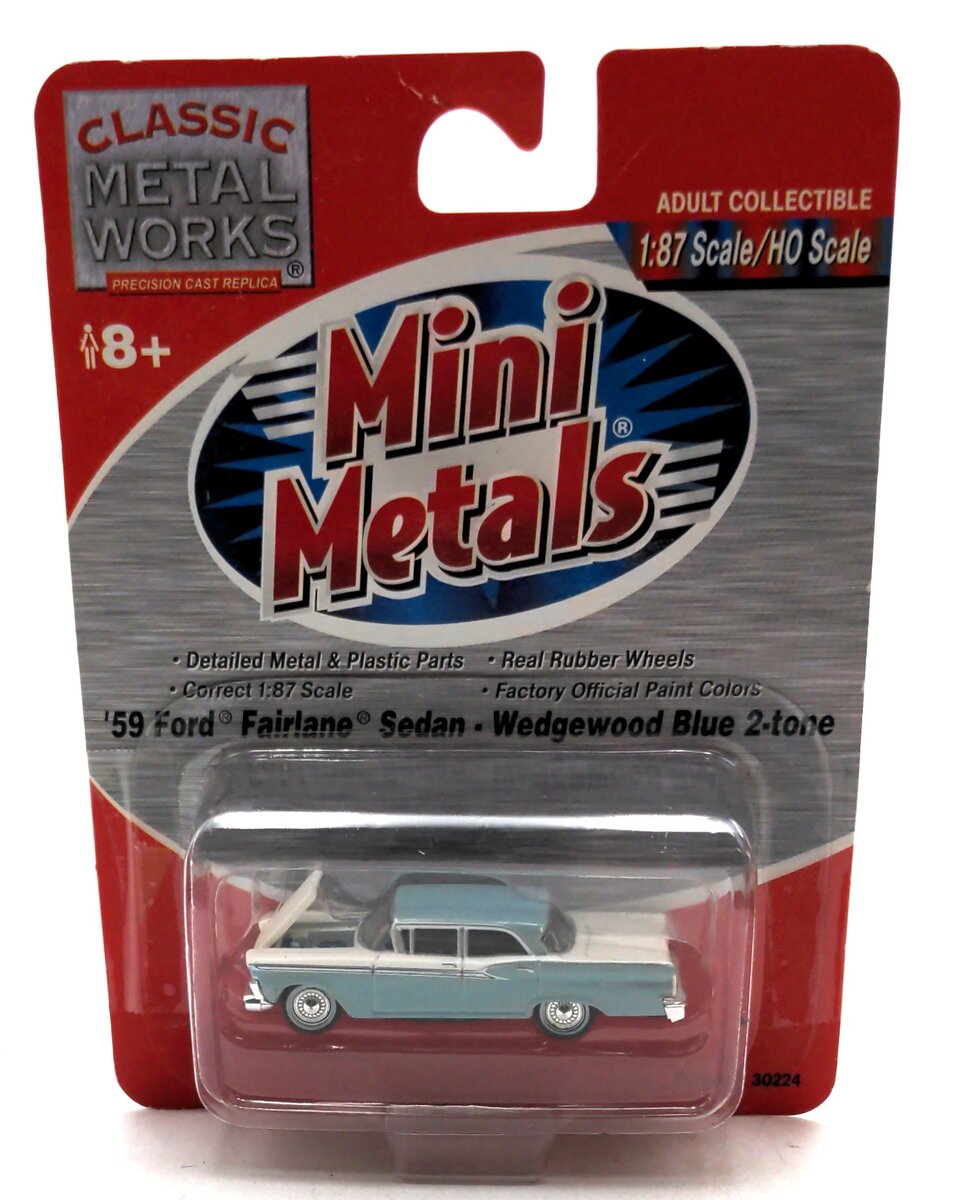 Classic Metal Works 30224 HO Mini Metals Wedgewood Blue 1959 Ford Fairlane Car