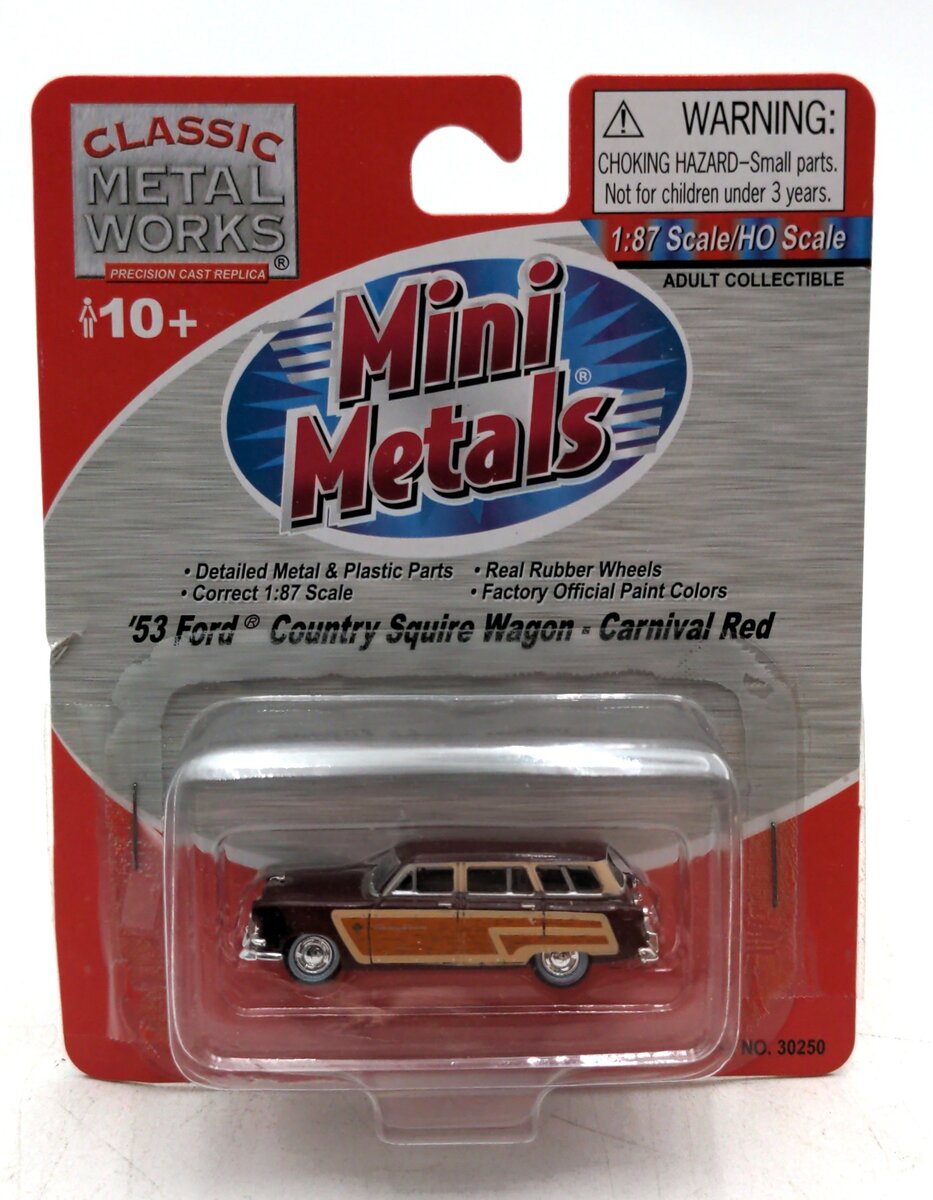 Classic Metal Works 30250 HO Mini Metals Red '53 Ford Country Squire Wagon