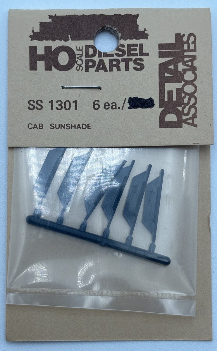 Detail Associates SS1301 HO Scale Cab Sunshade (Pack of 6)