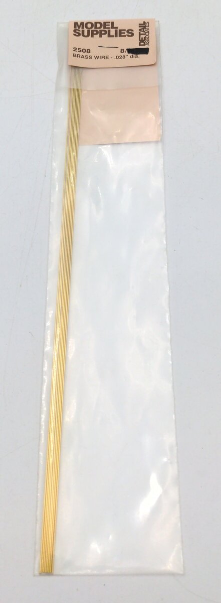 Detail Associates 2508 HO .028" Diameter Round Brass Wire (Pack of 6)