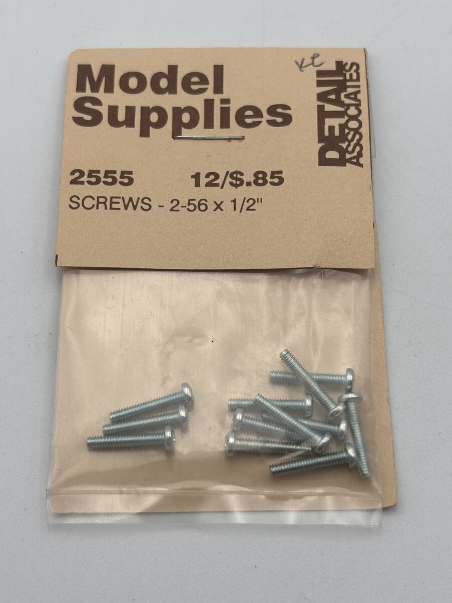 Detail Associates 2555 2-56 X 1/2" Pan Head Screws (Pack of 10)