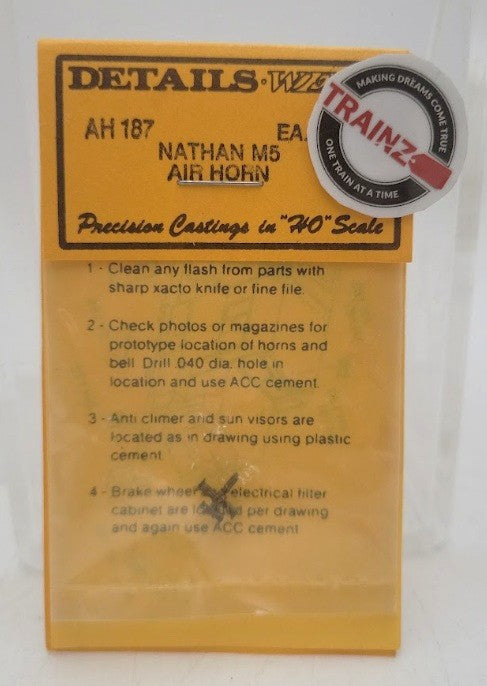 Details West 187 HO Scale Nathan M5 Five-Chime Air Horn One Piece