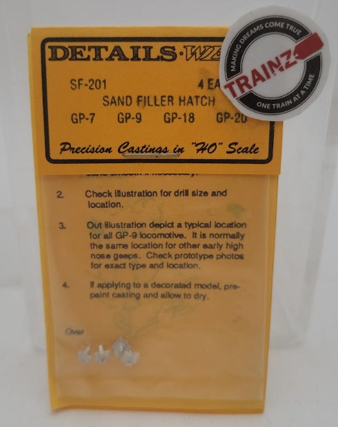 Details West 201 HO Scale Sand Filler Hatch GP-7 GP-9 GP-18 GP-20 (Pack of 4)