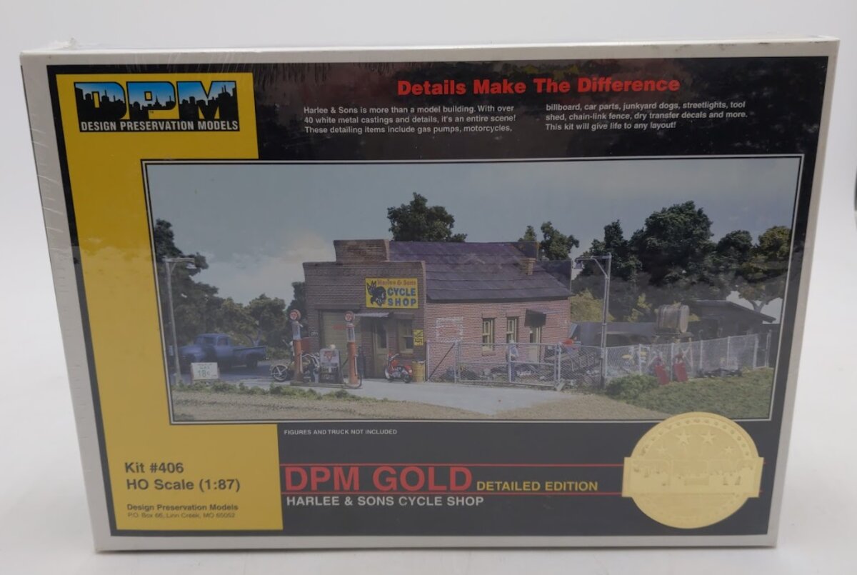 DPM 40600 HO Gold Harlee & Sons Cycle Shop Detailed Edition Kit