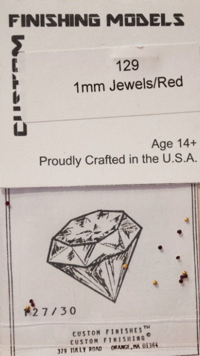 Custom Finishing 129 HO Scale 1 mm Red Jewels (Pack of 12)