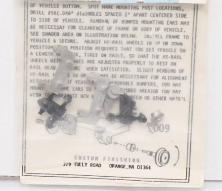 Custom Finishing 7009 HO Hy-Rail Guide Wheels For Light-Duty Vehicles Kit
