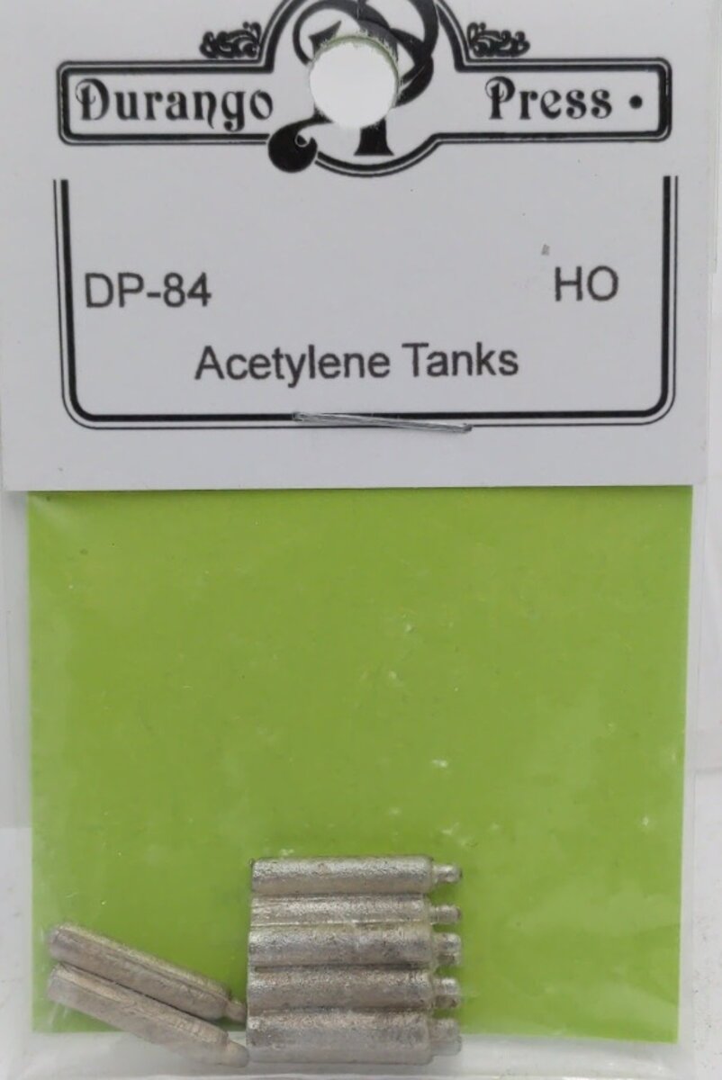 Durango Press 84 HO Acetylene Tanks Unpainte White Metal Accessory (Set of 3)