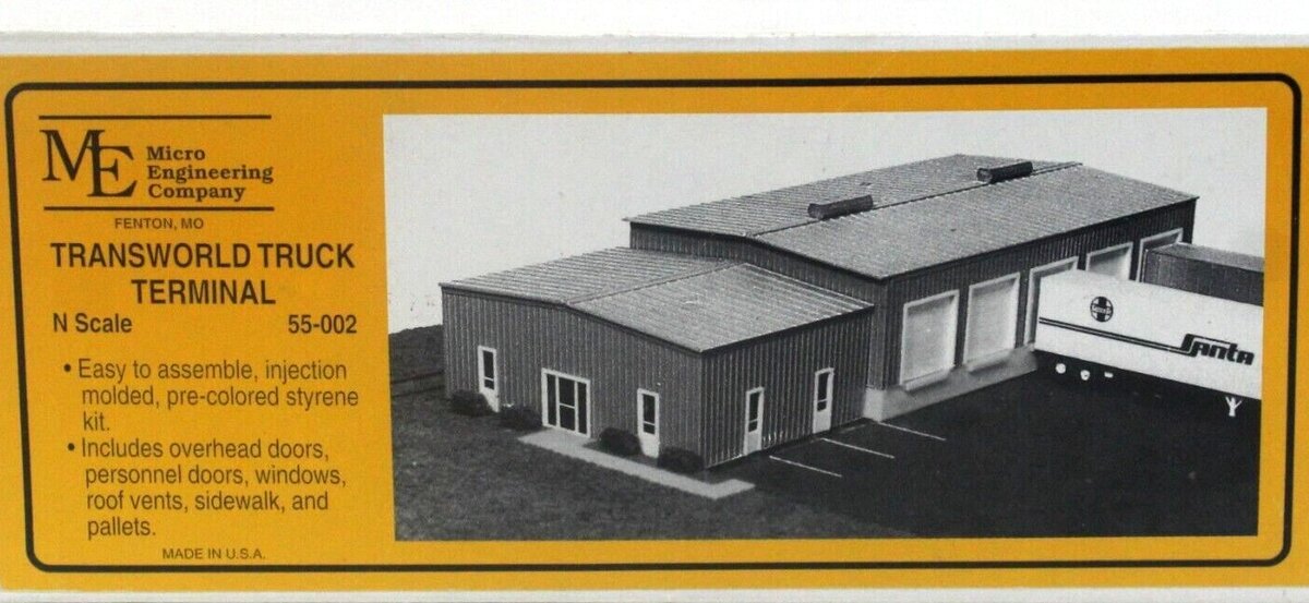 Micro Engineering 55-002 N Scale Trans World Truck Terminal Styrene Kit
