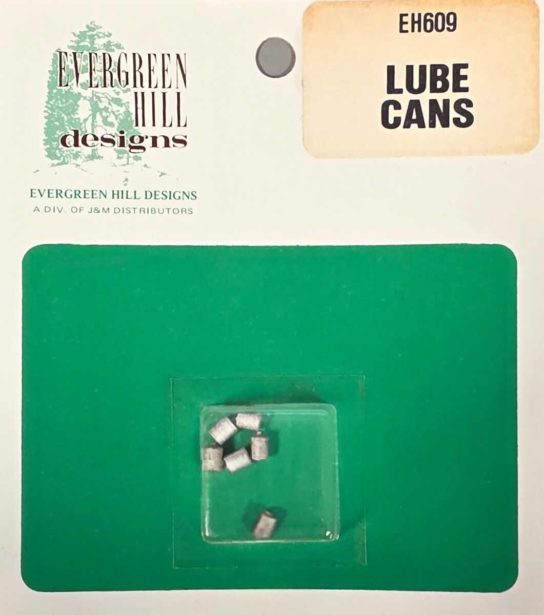 Evergreen Hill 609 HO Lube Cans (Pack of 6)