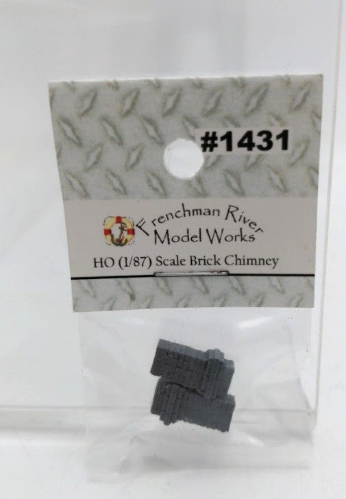 Frenchman River Modelworks 1431 HO Grey Resin Brick Chimney (Pack of 2)