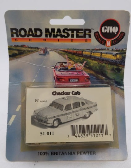 GHQ 51011 N Road Master Series Checker Taxi Cab Kit w/Decals Unpainted Pewter