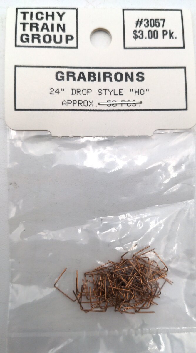 Tichy 3057 HO 24" Drop Formed Wire Grab Irons (Pack of 50)