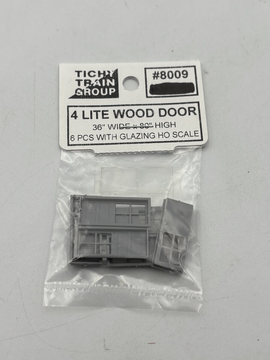 Tichy 8009 HO 4-Lite Top Wood Door 36" W x 80" H (Pack of 6)