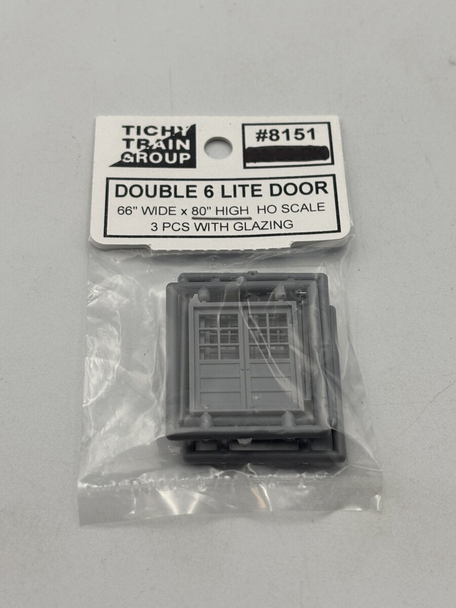 Tichy 8151 HO 66" x 80" Double 6-Lite, 3-Panel Door (Pack of 3)