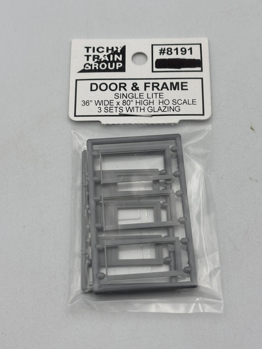 Tichy 8191 HO 36" x 80" Single-Lite Door w/Separate Frame (Pack of 3)