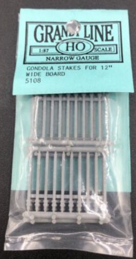 Grandt Line 5108 HO Gondola Stakes for 12" Wide Boards w/Pockets (Pack of 40)