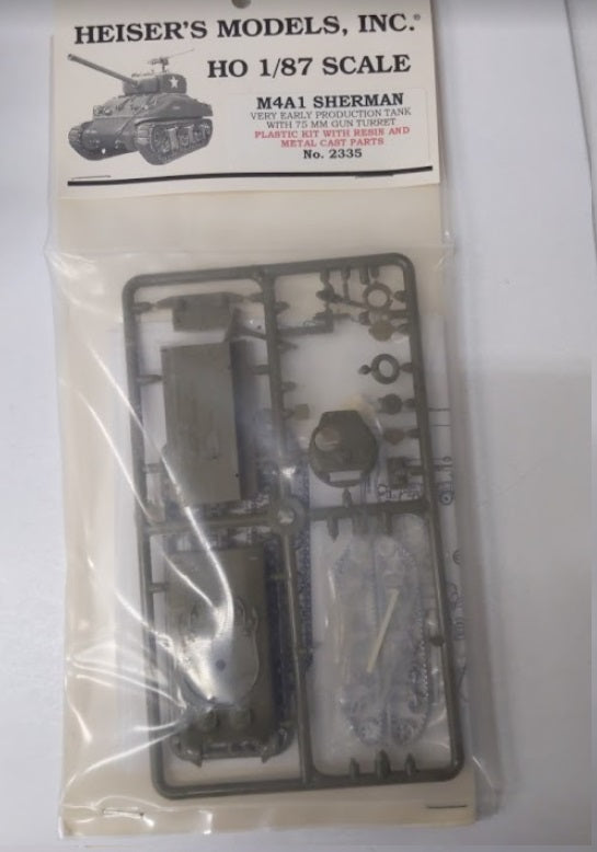 Heiser's Models 2335 1:87 M4A1 Sherman Very Early Production Tank Model Kit