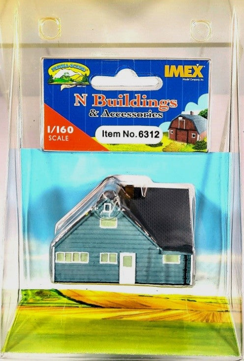 Imex 6312 N Scale Gray Levittown Ranch House Building Assembled