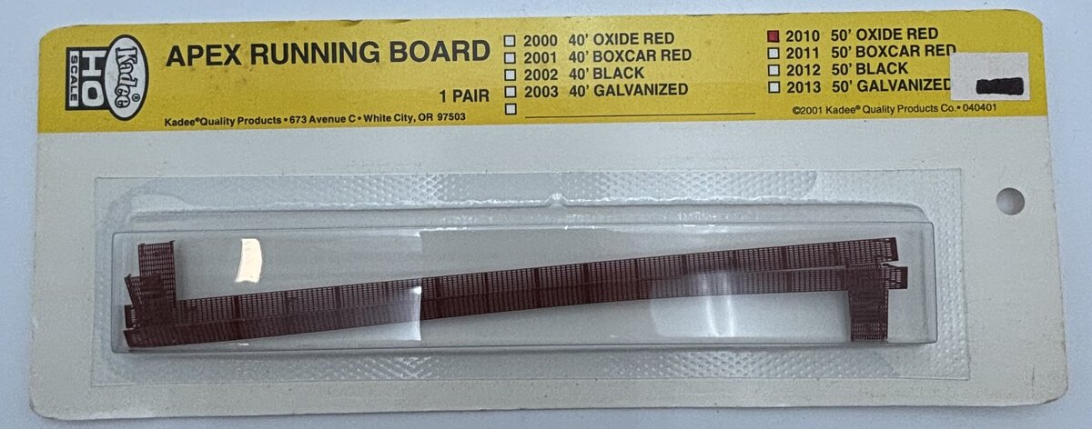 Kadee 2010 HO 50 Foot Apex Running Board in Red Oxide