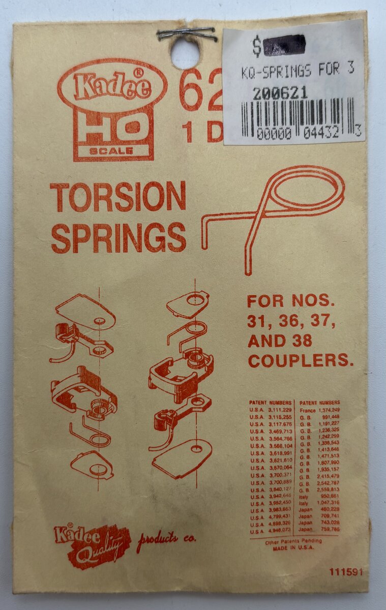 Kadee 621 HO 30-Series Torsion Spring (Pack of 12)