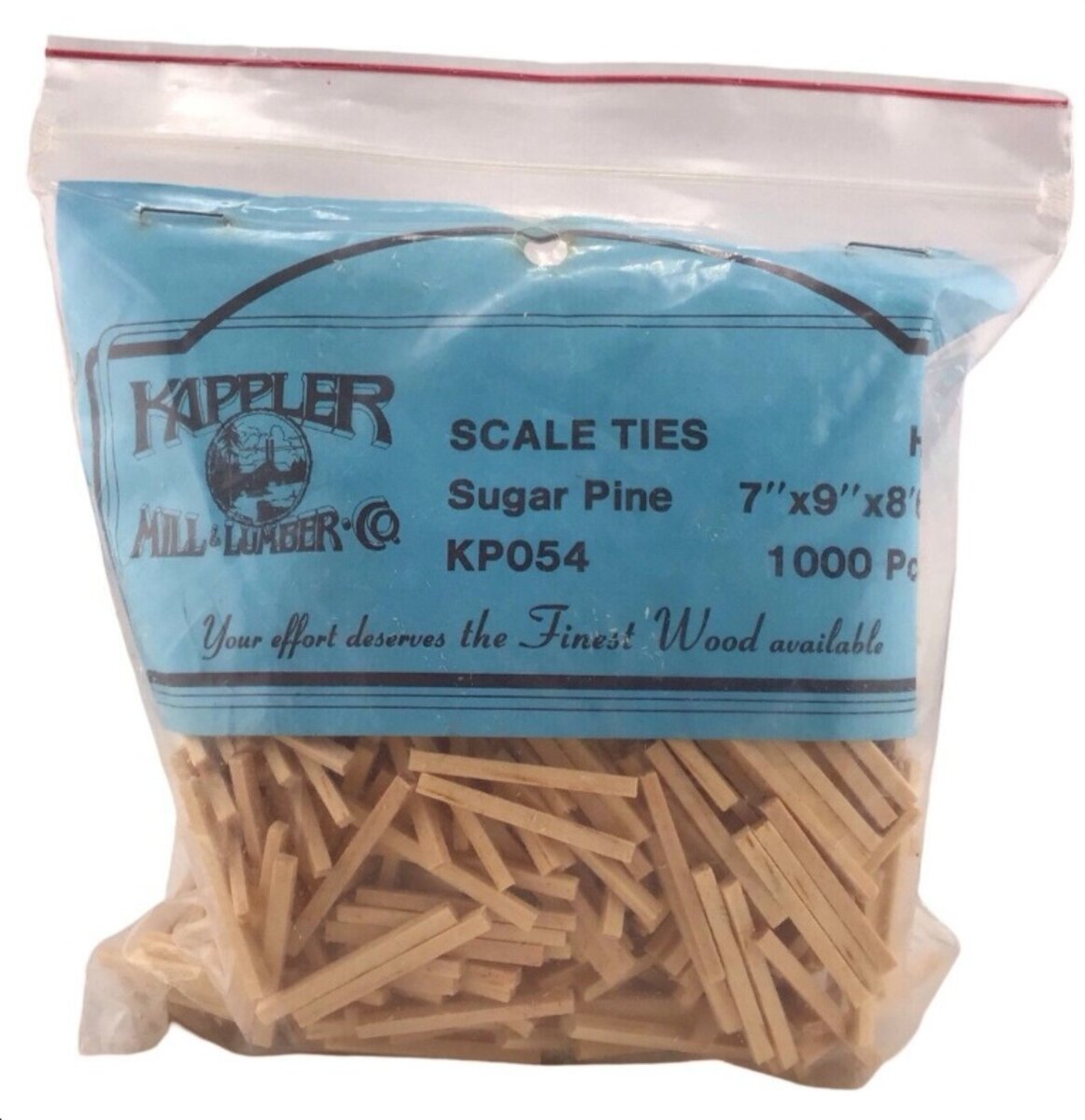 Kappler KP054 HO Scale Sugar Pine Standard Profile Ties (Pack of 1000)