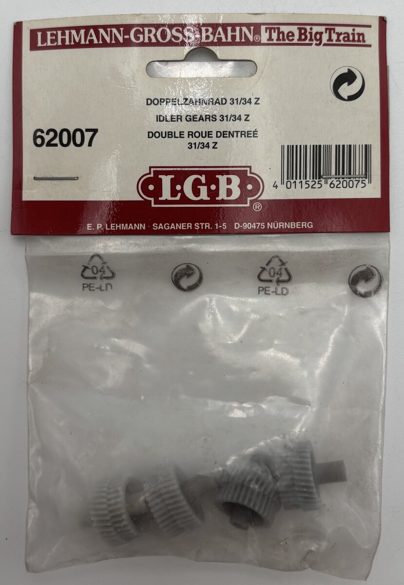 LGB 62007 Idler Gears for Mogul Locomotive (Pack of 4)