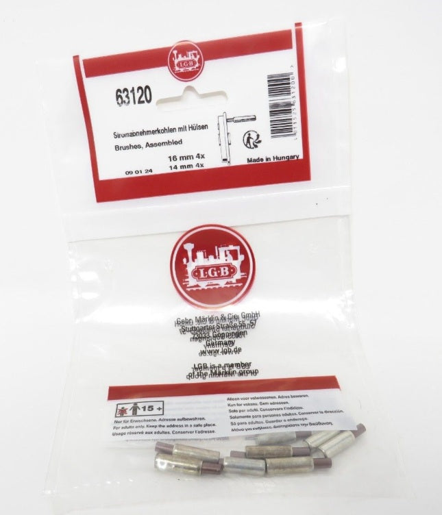 LGB 63120 Electric Pickup Carbon Brushes With Springs for Loco Wheel (Pack of 8)