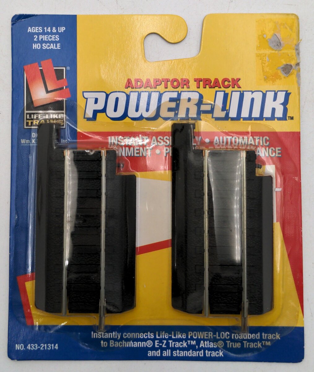 Life Like 21314 HO Scale Power Link Adaptor Tracks (Pack of 2)