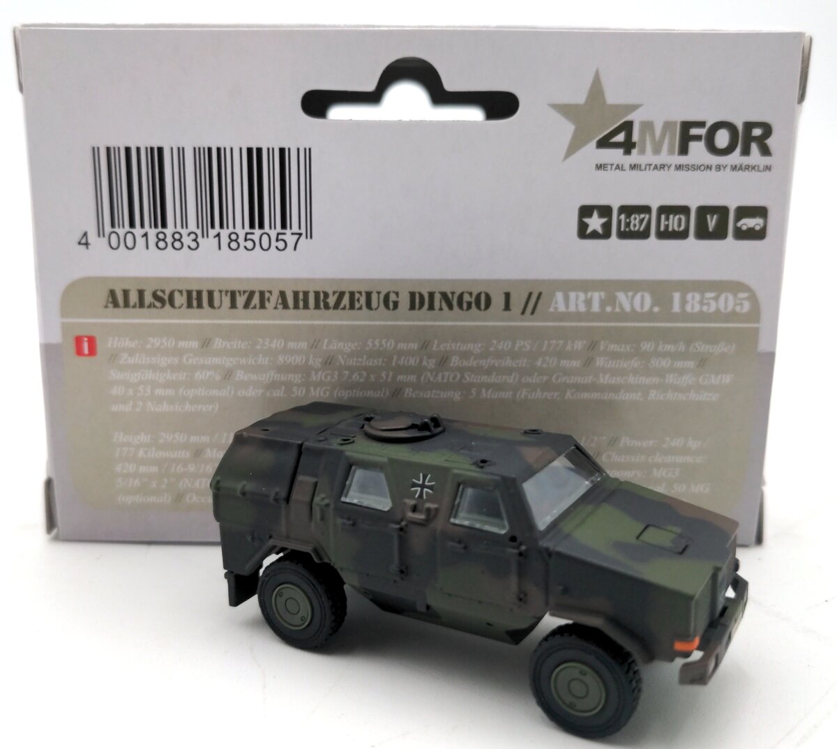 Marklin 18505 1:87 Scale Diecast Armored Vehicle Dingo 1